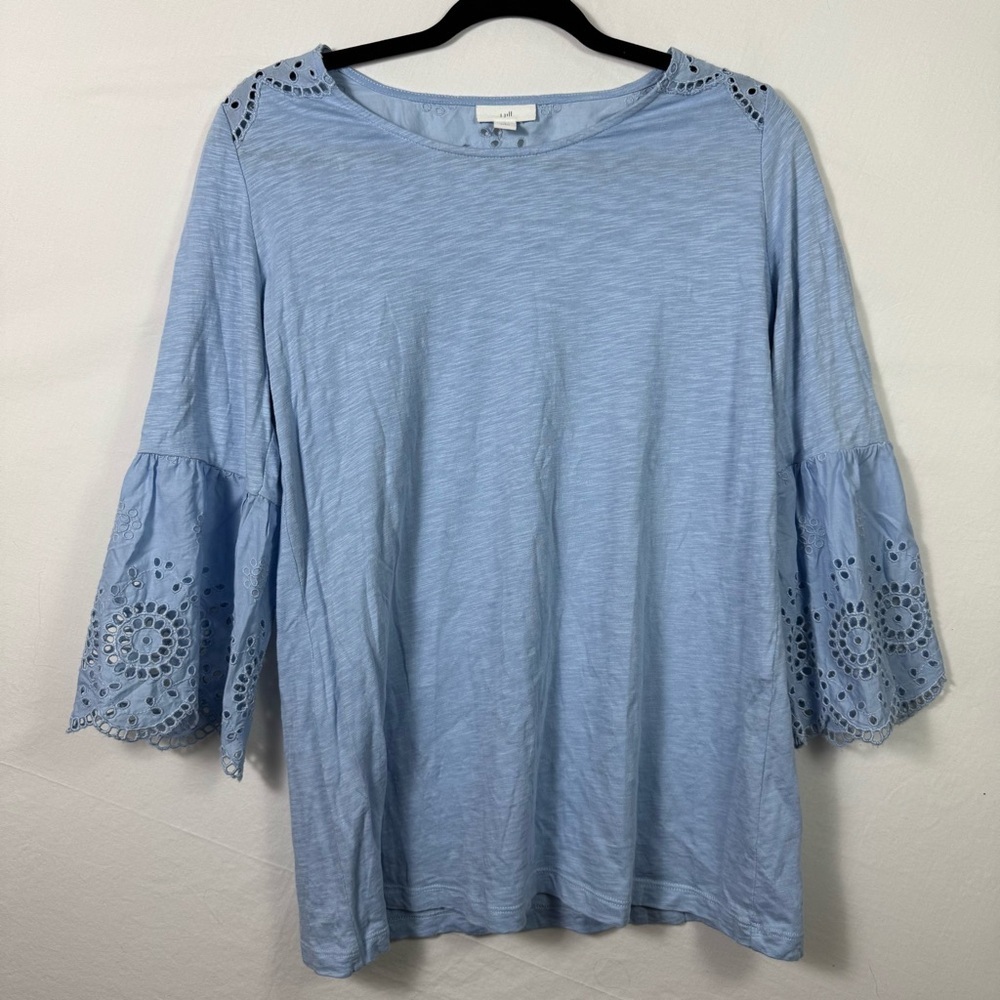 J. Jill Blue Embellished Blouse SP